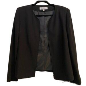Jones Studio Separates full zip front Long Sleeve Blazer - Black - size 16